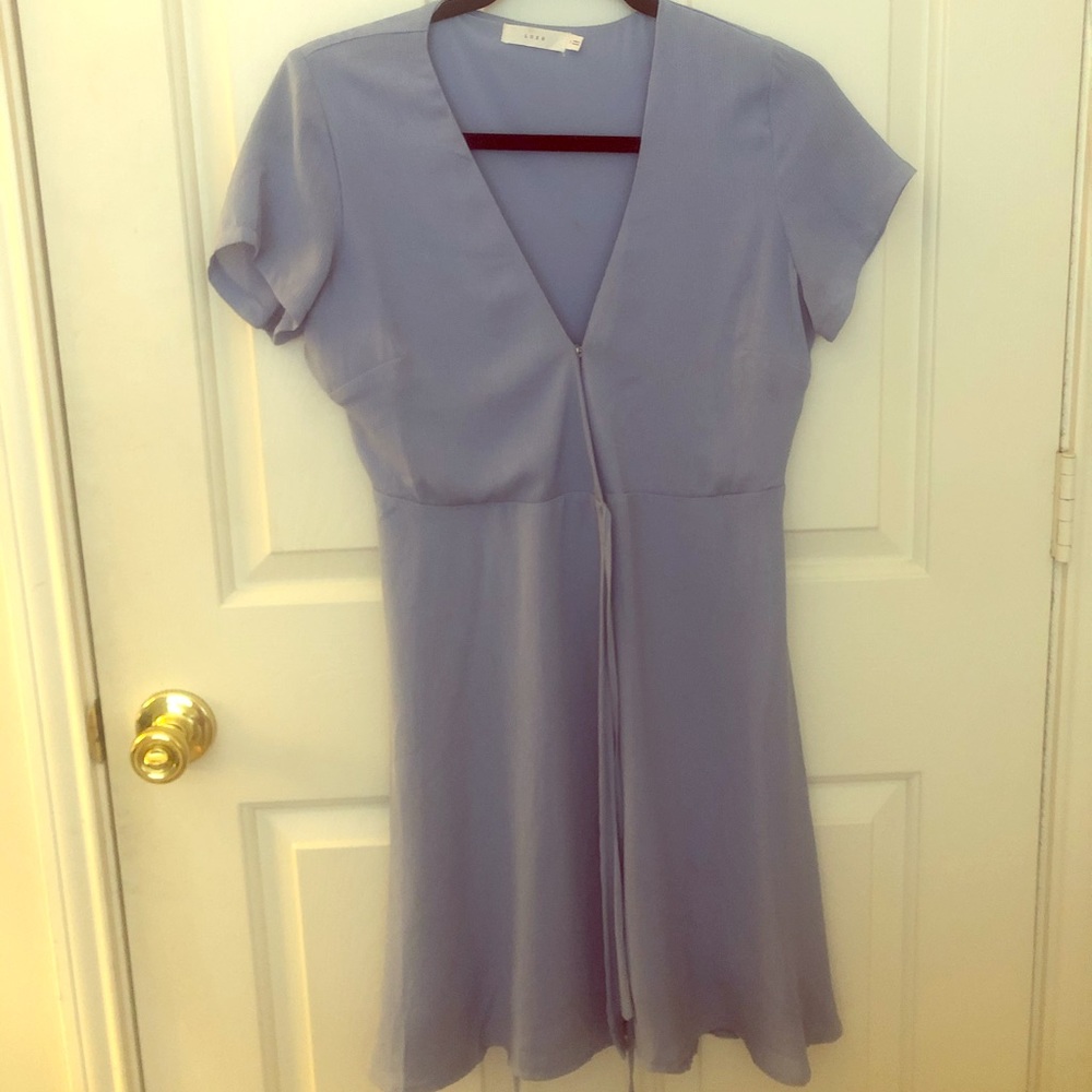 Lush light blue wrap dress